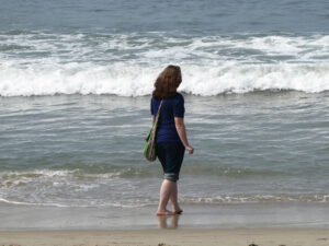 Kristin, owner of Canyons and Kitsch, on Santa Monica beach.